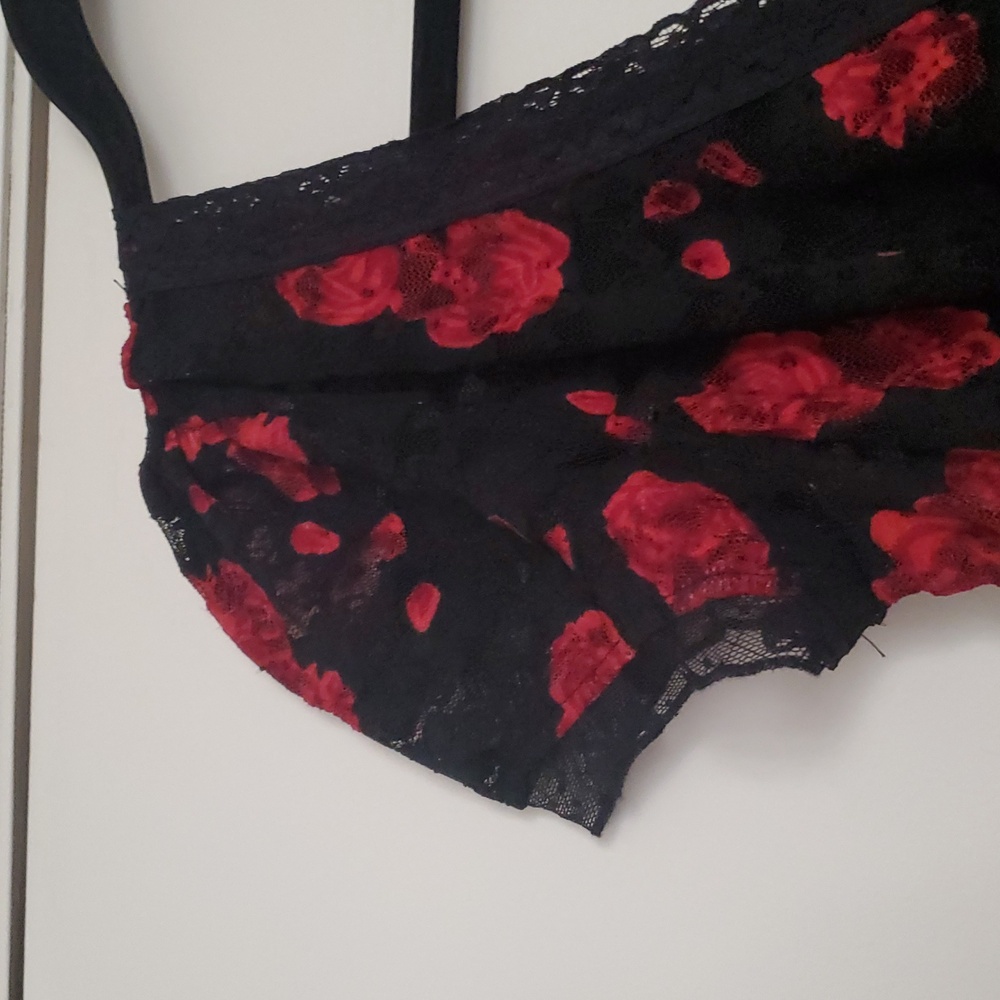 Royal Bones Black and Red Floral Mini Dress - Picture 6 of 16
